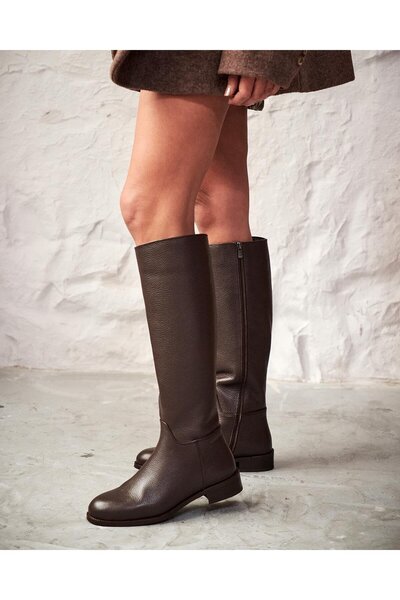 PELİN'İN AYAKKABILARI JENGA KAHVE DERİ ÇİZME