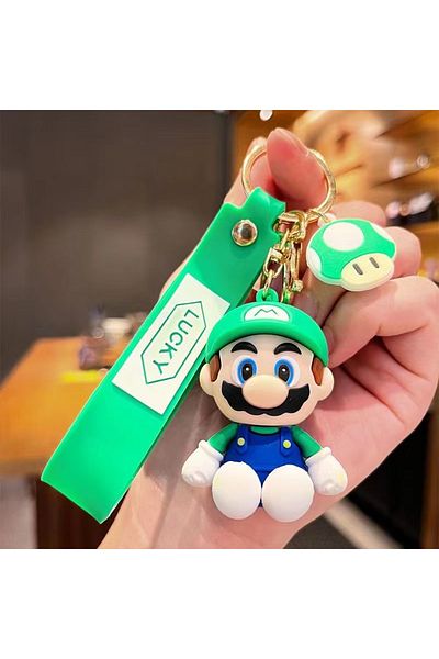 BANDAI 9 10styles Super Mario Keychain Mario Bros Luigi Toad Yoshi Bowser Action Figure Model Pvc Cartoon .