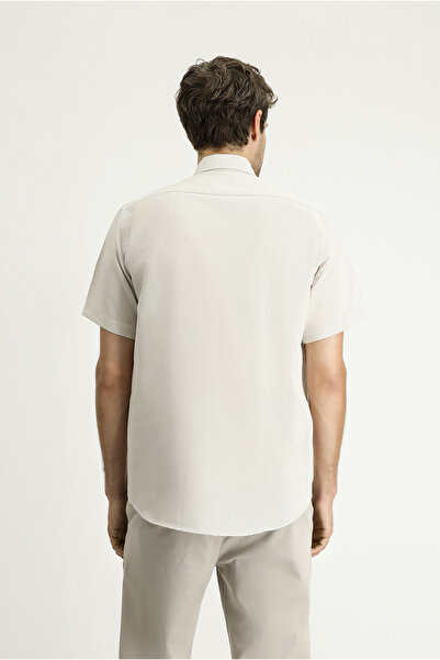 Kiğılı Cămașă cu mânecă scurtă, cu model, din bumbac, cu guler cu nasturi, ușor de călcat