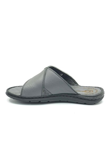 KCMN Soldier 1924 100% Γνήσιο Δέρμα Ανδρικές Πλήρεις Ορθοπεδικές Παντόφλες ΓΚΡΙ