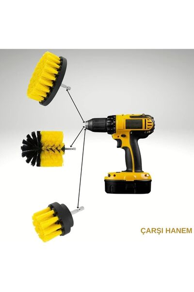 ÇARŞI HANEM 3 lü Set Matkap Ucuna Takılabilen Banyo Küvet Duşakabin Oto Lasti...
