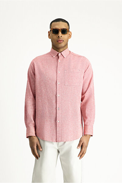Kiğılı Long Sleeve Regular Fit Sports Linen Blended Button Collar Shirt