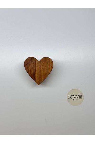 lazzir handle مقبض شكل خشبي فردي (قلب) - مقبض غرفة أطفال خشبي