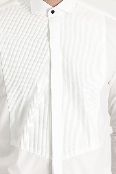Kiğılı Βαμβακερό πουκάμισο με πλισέ με λεπτή εφαρμογή Ata Collar