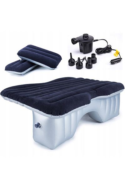 FOXMAG24 Saltea auto cu pompă Dittom, PVC, Albastră, 135 x 88 x 45 cm