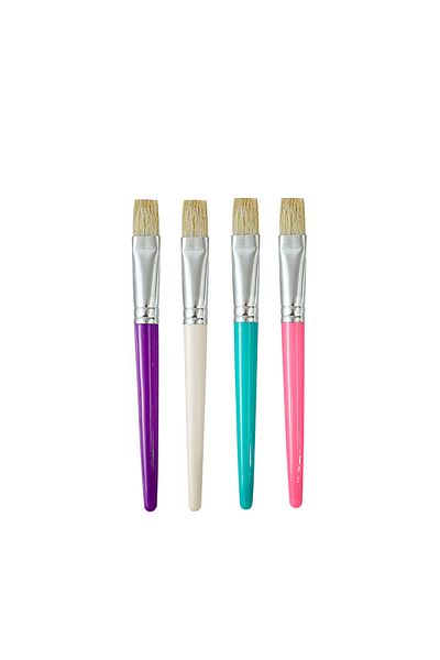 Choice 4pcs Flat B 4pcs Round And Flat Bristle Artist Paint Brushes For Student Tempera Graffiti Acrylic Oi