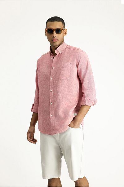 Kiğılı Long Sleeve Regular Fit Sports Linen Blended Button Collar Shirt