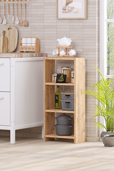 Cosargroup Bohem 4 Raflı 40 Cm Dekoratif İskandinav Mutfak Rafı Malzeme Dolab...
