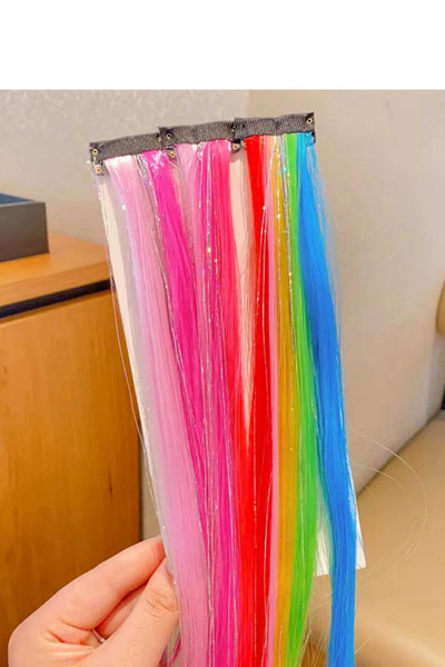 Nisankids 1 τεμάχιο Πολύχρωμο Hairpiece Snap Hairpiece Τεχνητά μαλλιά Πολύχρω...