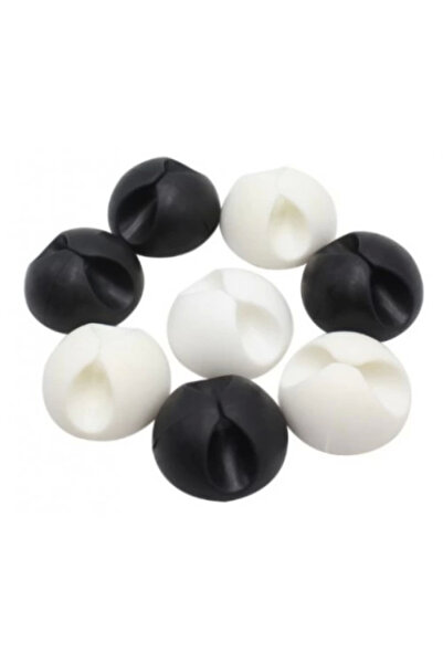 TTT مشبك تثبيت الكابل باللونين الأبيض والأسود 10 قطع