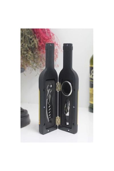 storeks Bottle Corkscrew Set Small Size Black Color