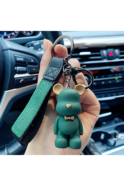 Choice سلسلة مفاتيح على شكل دب أخضر، جديدة وبسيطة ولطيفة، مصنوعة من مادة البو...