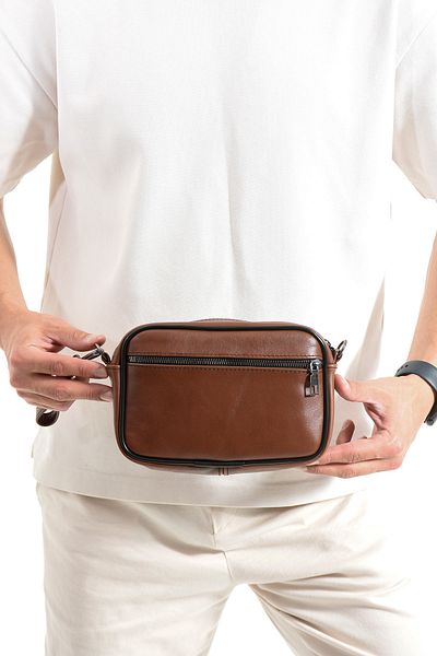 NahitaTyana Leather Men's Handbag, Shoulder Bag, Crossbody Bag, Removable Adjustable Strap, Tan Color