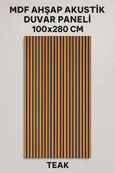 Tekza Home Mdf Ahşap Akustik Duvar Paneli 100x280 Cm ( Teak )