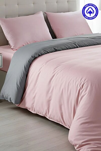 Sheri Home Tekstil Pure Gül Kurusu Çift Kişilik Nevresim Seti(YORGAN KILIFI 2...