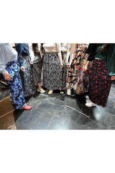 hoaryage Φούστα μάξι από ύφασμα βισκόζης με ελαστική μέση, φούστα μαμάς, φούστα προσευχής