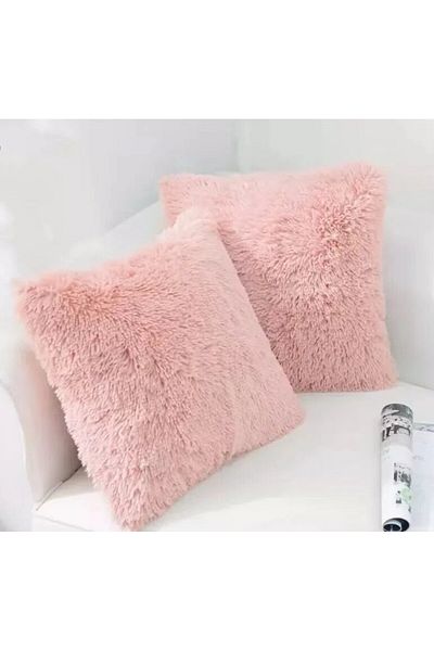 Choice pink 450 * 450mm 1pc Sea Velvet Plush Solid Color Throw Pillowcase, Home Decor, Room Decor, Party De