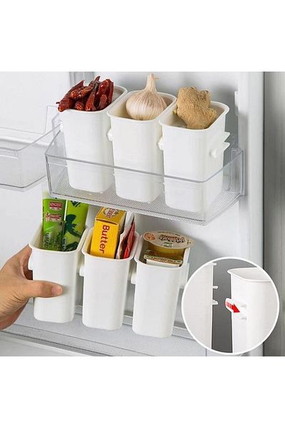 Generic Fridge Storage Containers (Set of 3 Pcs), Fridge Organizer, Detachable Food Refrigerator Organizer
