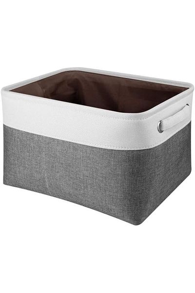 Generic Tazweeq Collapsible Storage Bins, Foldable Cotton Linen Fabric Storage Basket Box with Handles Cube
