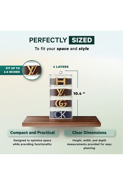 Generic STUDIOMYO Acrylic Belt Organizer, 4 Layers Belt Organizer, Transparent Closet Accessories Organizer