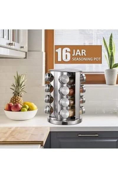 Generic Almufarrej For Household Goods 16-Piece Spice Sprinkler Bottle Set Silver
