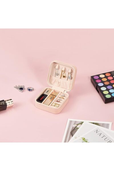 Generic Bukela PU Leather Small Jewelry Box, Travel Portable Jewelry Case for Ring, Pendant, Earring, Neckl