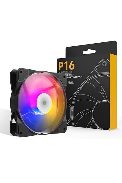 Choice مروحة واحدة RGB باللونين الأبيض والأسود Aigo P16 RGB Fan Ventoinha 120 مم مروحة هيكل الكمبيوتر Rainbow Heatsink 4 قطع