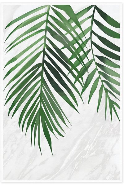 Generic Canvas Prints Wall Art For Home and Office Wall Decoration Watercolor Green Leaves Canvas Artwork P
