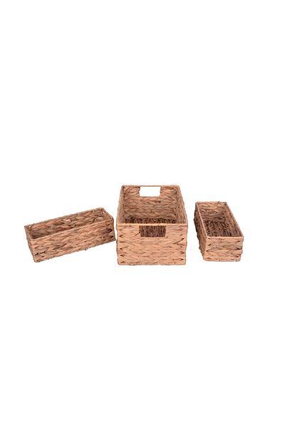 Bahçem Decorative Wicker Storage Organizing Storage Basket/ Open Storage Bins, Shelf Baskets Set of 3