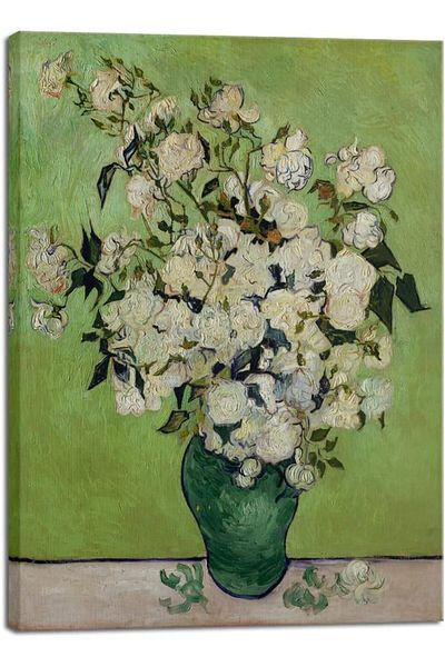 Generic Wieco Art A Vase of Roses Canvas Prints Wall Art by Van Gogh Classic Artwork Famous Oil Paintings R