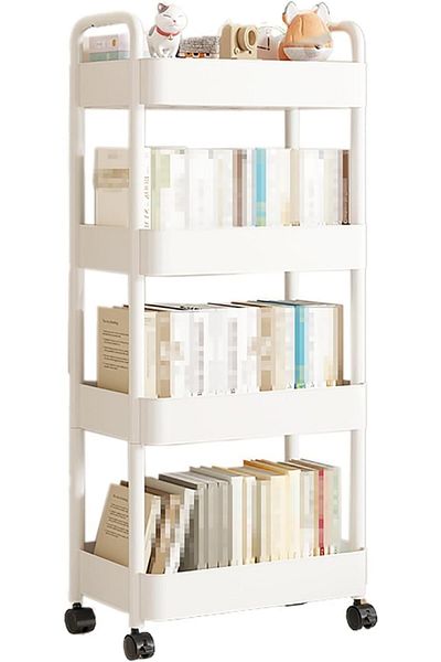 Generic Thickened Storage Rack with Wheels, Large Capacity Shelves, Plastic Multi-Layer Shelf Unit Rolling