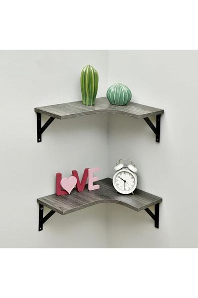 Generic HONEYBEE Corner Shelves Set 2Pcs Wall Mounted