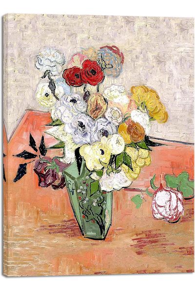 Generic Pyradecor Abstract Flowers Canvas Prints Japanese Vase with Roses and Anemones by Vincent Van Gogh