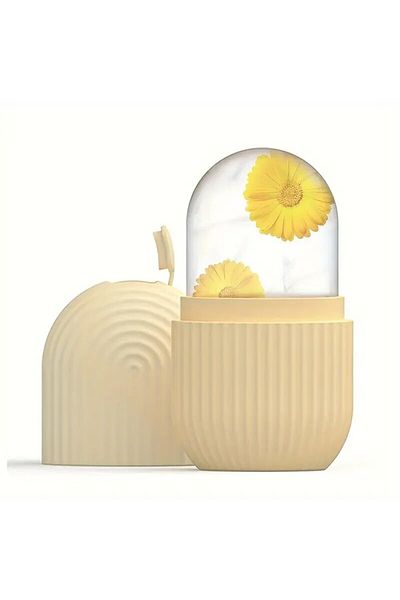Choice Yellow Silicone Ice Cube Trays Beauty Lifting Ice Ball Face Massager Contouring Eye Roller Facial Tr