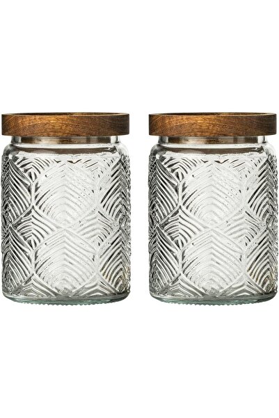 Generic Vintage Glass Storage Jars with Wood Lids, 24 oz Glass Food Storage C...