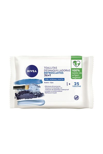 NIVEA Erfrischende 3-in-1-make-up-entfernungstücher, 25 Stk