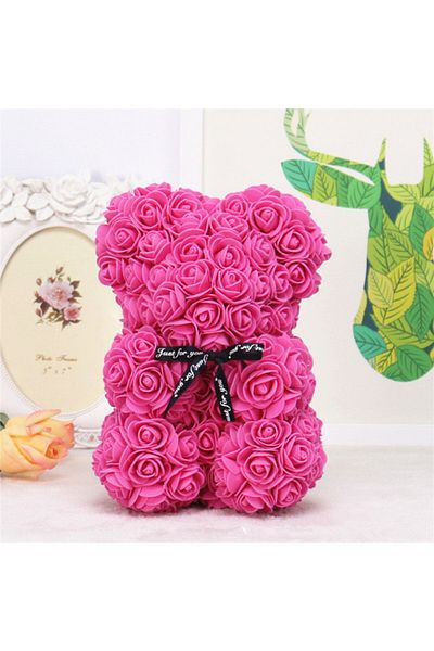 Choice Rosy 1pc 25cm Artificial Foam Flowers Bear Rose Bear Romantic Creative Gifts For Valentines Day Moth