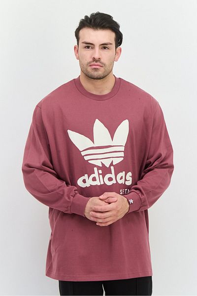 adidas Men Sportswear Fit Long Sleeve Training Sweatshirt, Mauve