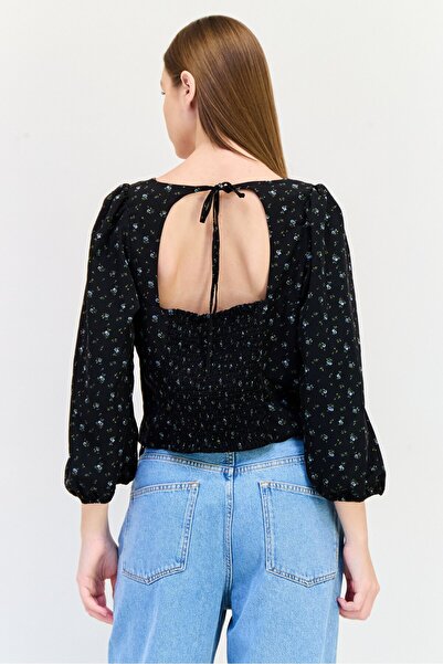 Levi's Women Square Neck Long Sleeves Allover Print Blouse, Floral