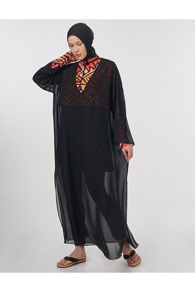 Kayra V-Neck Hijab Pareo Black