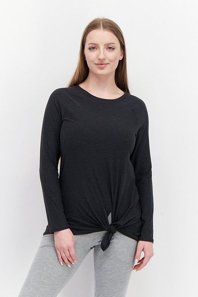 We Wander Women Crew Neck Long Sleeve Plain Sweatshirt, Charcoal