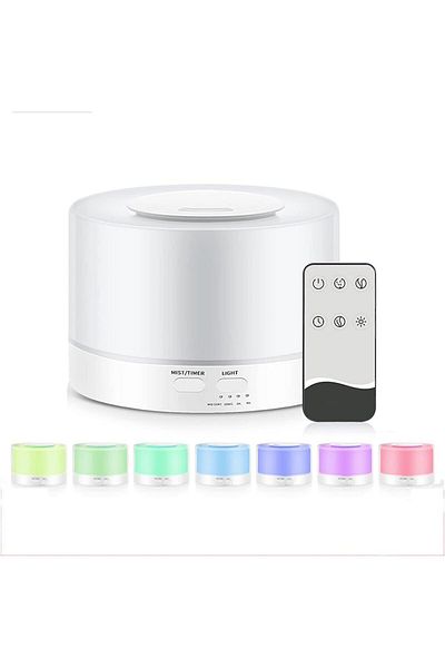 COOYA Air Humidifier, 500 Ml, With 7-Color LED Light, Two Cold Mist Modes, Low Noise,Suitable for Home Use