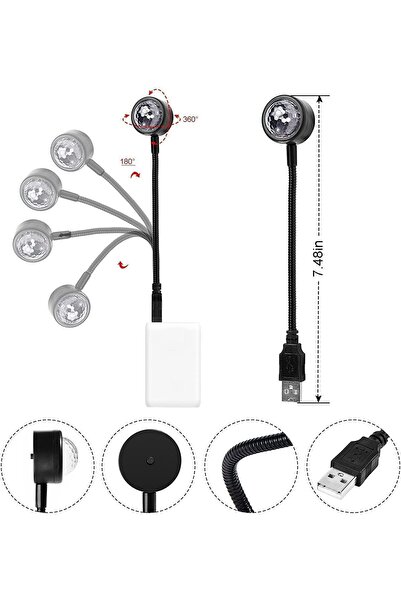 fulina Projector Night Light, USB Connection, Adjustable Interior Light, Easy to Install, Wide Range of Use