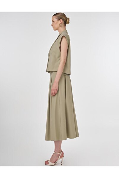 Kayra Vest Skirt Suit Mold Green