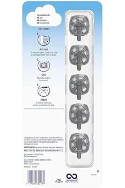 Febreze Car Air Freshener 5 Count - Ocean, Original, Moonlight Breeze, Linen & Sky And Platinum Ice