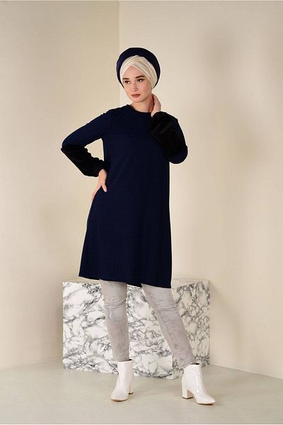 Alvina Wool Detailed Tunic with Sleeves 4582