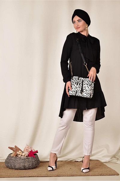 Alvina Lace-Up Pleated Tunic Skirt - 4066