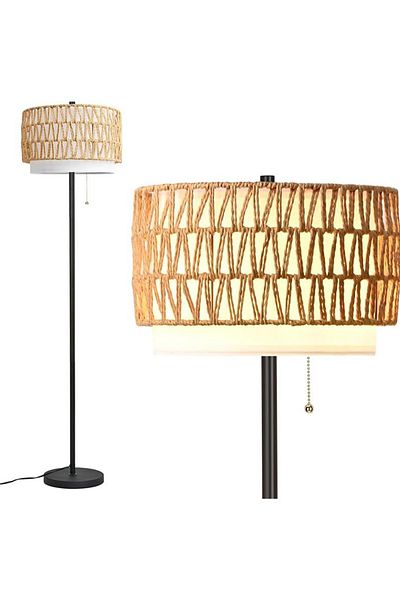 sharpdo Hand-Woven Living Room Floor Decorative Atmosphere Lamp, Bohemian Style, Decorative Lamp, Floor Lamp