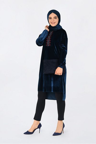 Alvina Embroidered Velvet Tunic 4794