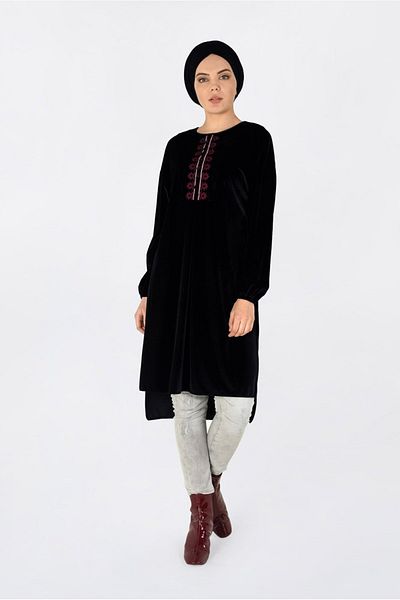 Alvina Embroidered Velvet Tunic 4794